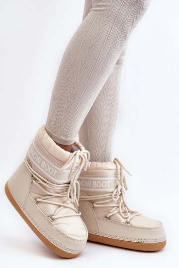 Bottines d'hiver à lacets beige Soia 2