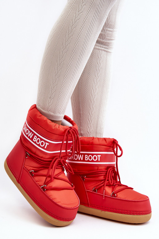 Bottes d'hiver à lacets de couleur rouge Soia