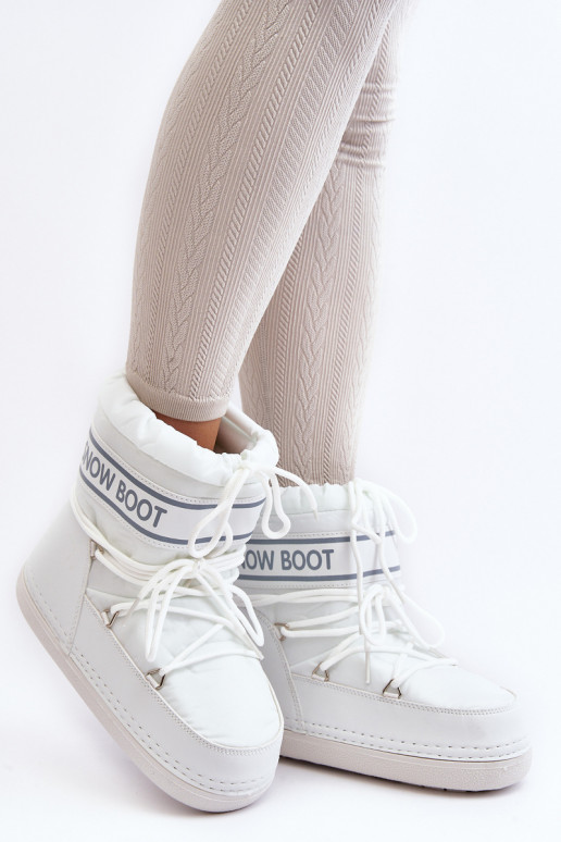 Bottes d'hiver à lacets de couleur blanche Soia