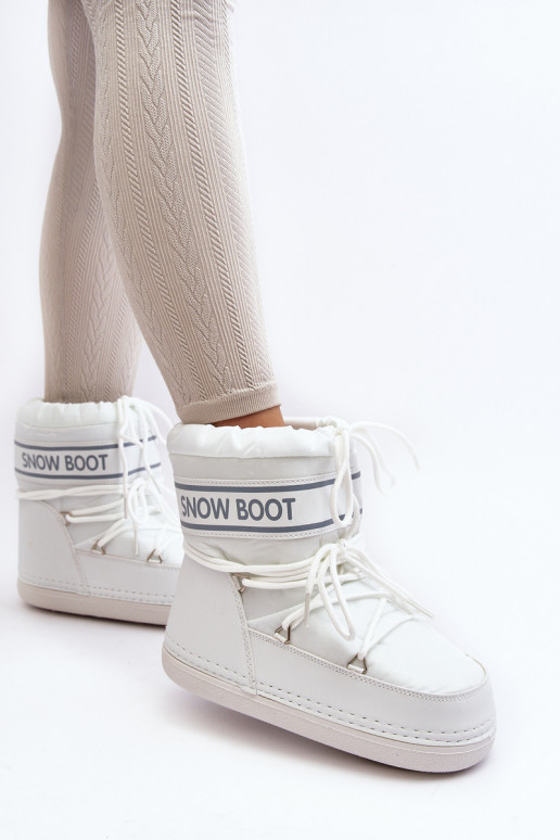 Bottes d'hiver à lacets de couleur blanche Soia