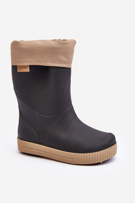 Bottes en caoutchouc chauffantes pour enfants Snow Wave Gokids 981 Noir et beige Bottes en caoutchouc chauffantes pour enfants Snow Wave Gokids 981 Noir et beige