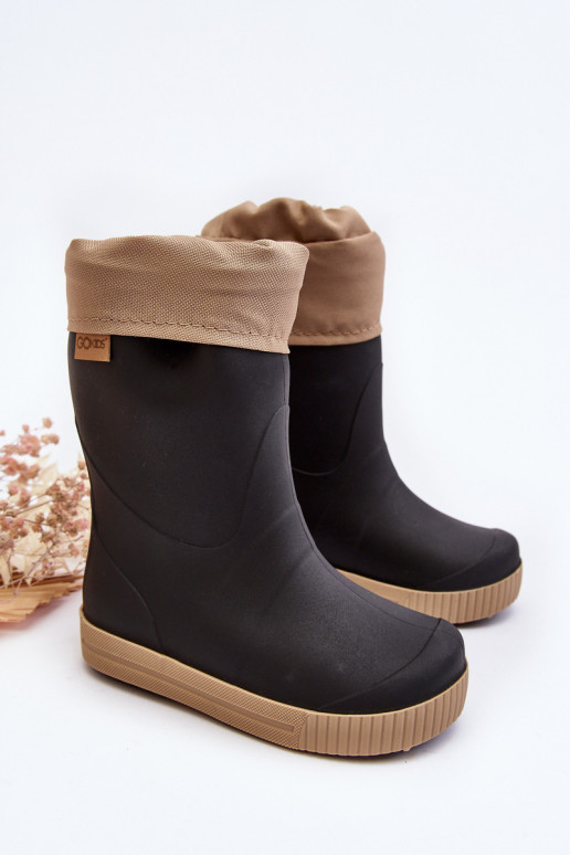 Bottes en caoutchouc chauffantes pour enfants Snow Wave Gokids 981 Noir et beige