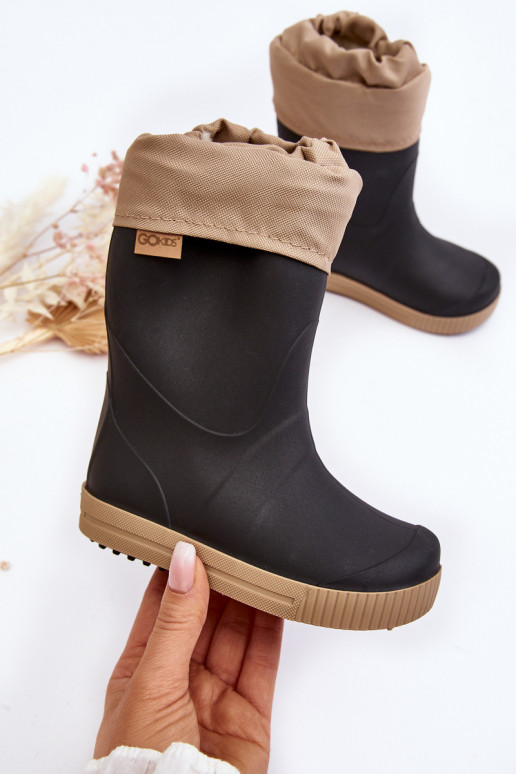 Bottes en caoutchouc chauffantes pour enfants Snow Wave Gokids 981 Noir et beige