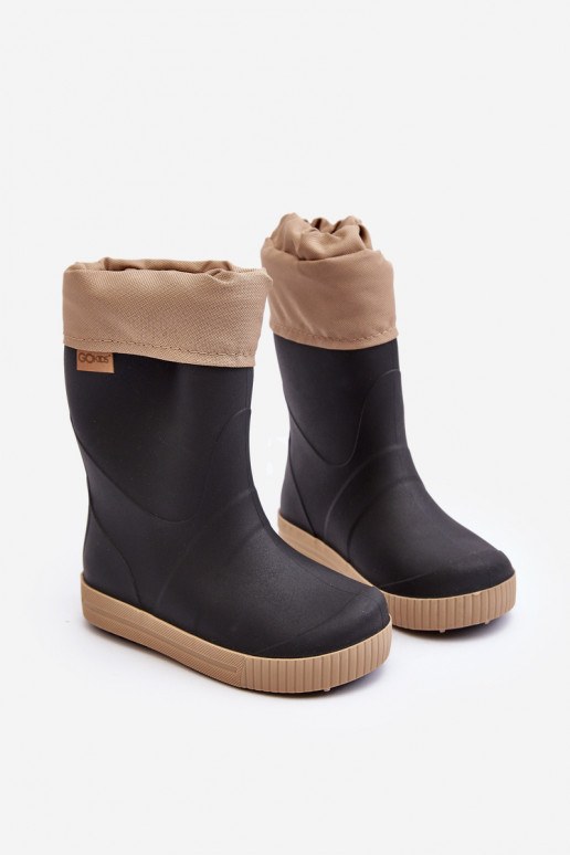 Bottes en caoutchouc chauffantes pour enfants Snow Wave Gokids 981 Noir et beige Bottes en caoutchouc chauffantes pour enfants Snow Wave Gokids 981 Noir et beige