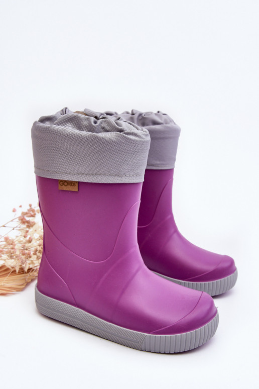 Bottes en caoutchouc chauffantes pour enfants Snow Wave Gokids 981 Violet Bottes en caoutchouc chauffantes pour enfants Snow Wave Gokids 981 Violet