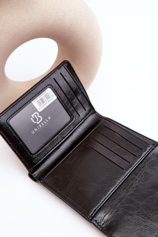 Portefeuille pour femme en cuir écologique, couleur noir Joanela