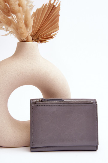 Portefeuille femme Joanela en éco-cuir gris 2