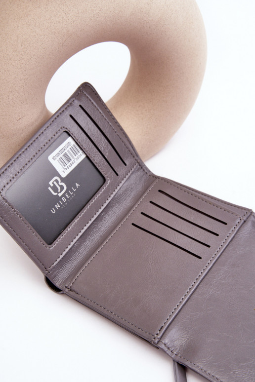 Portefeuille femme Joanela en éco-cuir gris Portefeuille femme Joanela en éco-cuir gris