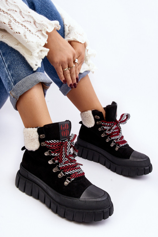bottes chauffantes à semelle massive de couleur noire Ralotta