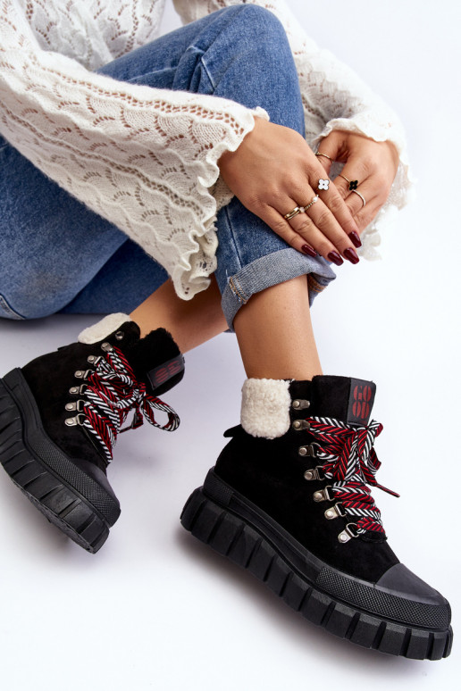 bottes chauffantes à semelle massive de couleur noire Ralotta