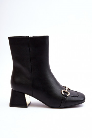 Bottines à talons avec ornements en noir Adinah 2