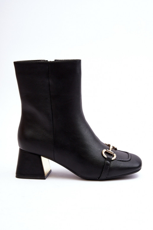 Bottines à talons avec ornements en noir Adinah