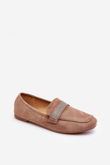 Mocassins à œillets scintillants de couleur marron Ralrika