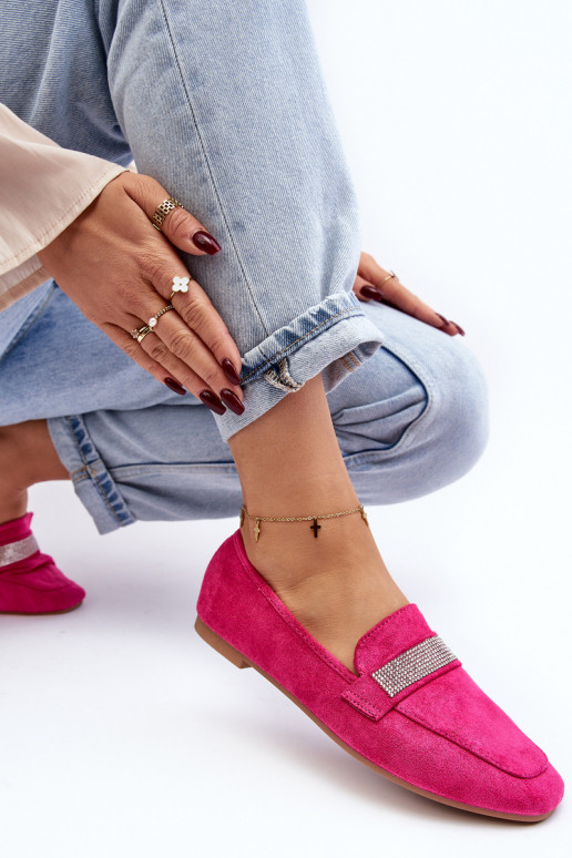 Mocassins à œillets scintillants en rose Ralrika