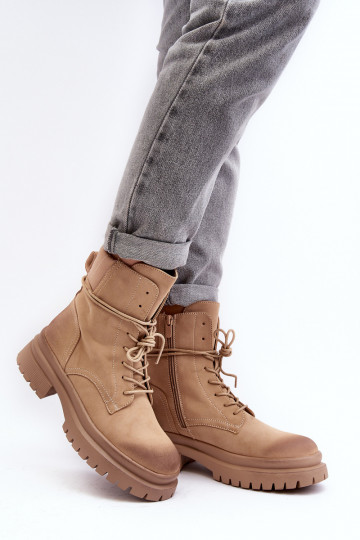 Bottines femme à semelle massive beige Narelona 2