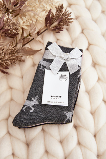 Chaussettes de Noël 3-Pak gris-rose