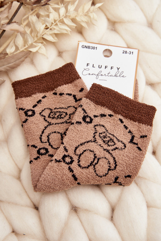 Chaussettes chaudes de couleur marron