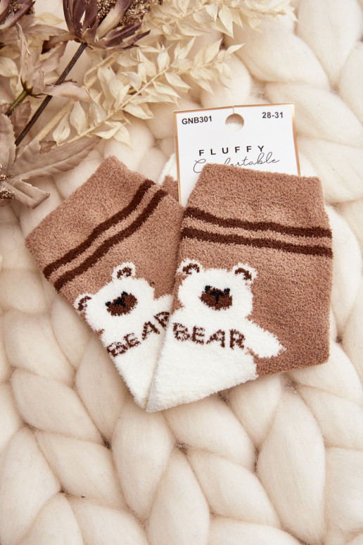 Chaussettes chaudes de couleur marron