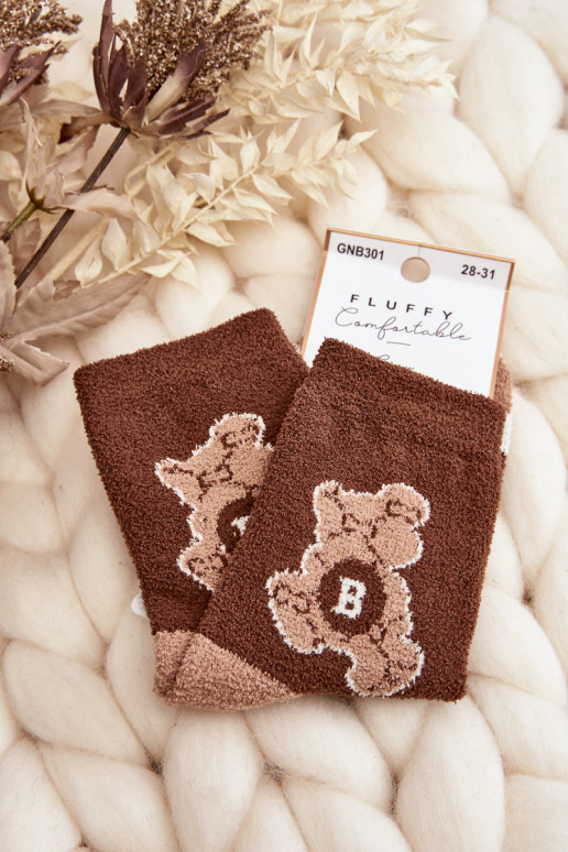 Chaussettes chaudes de couleur marron