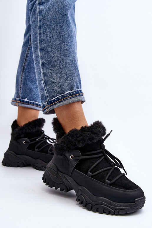 Bottes pour femmes avec fourrure en noir Cresandi