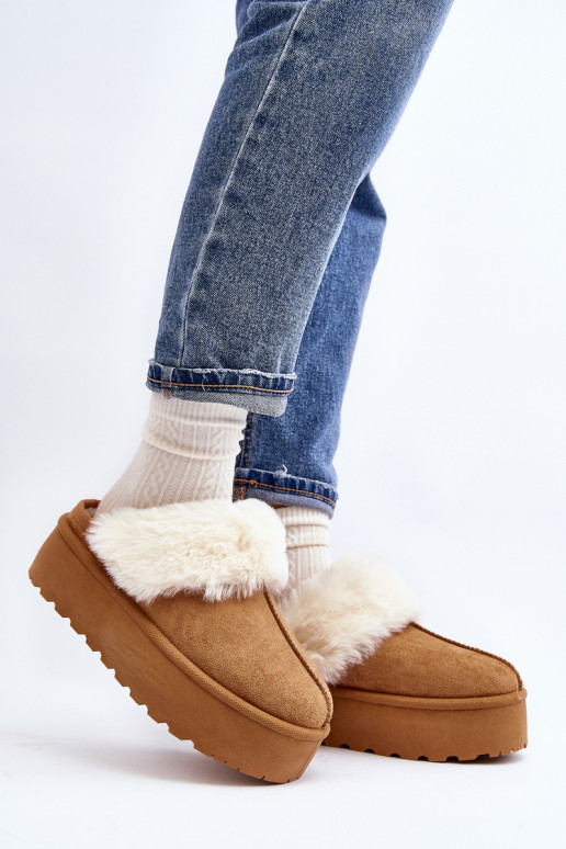 Chaussons bottes de neige à semelle massive marron Starlyn