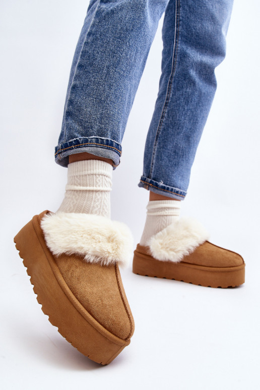 Chaussons bottes de neige à semelle massive marron Starlyn