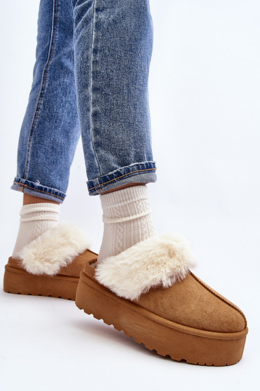 Chaussons bottes de neige à semelle massive marron Starlyn