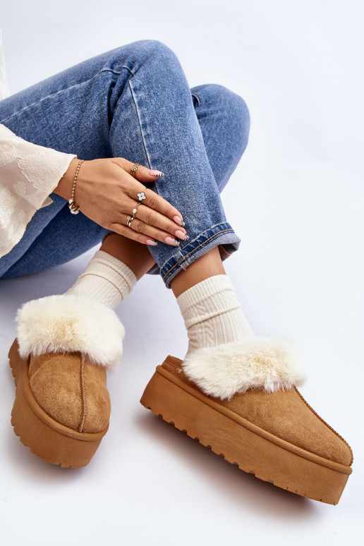 Chaussons bottes de neige à semelle massive marron Starlyn