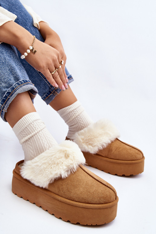 Chaussons bottes de neige à semelle massive marron Starlyn