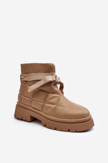 Bottines à motifs matelassés de couleur kaki Bizzanti