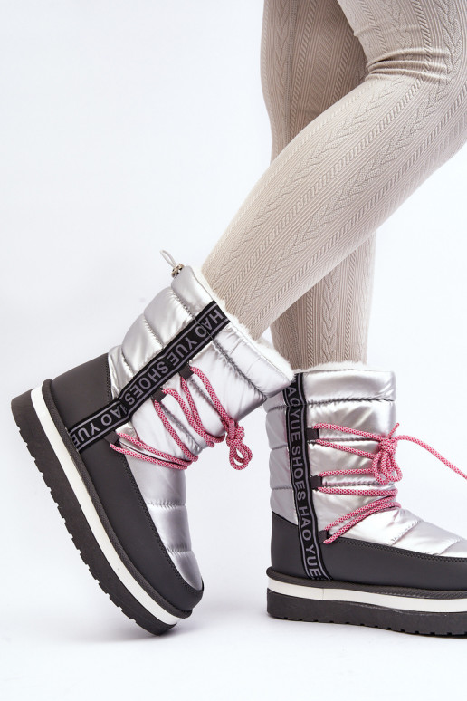 bottes de neige avec détails élégants en argent Lilara bottes de neige avec détails élégants en argent Lilara