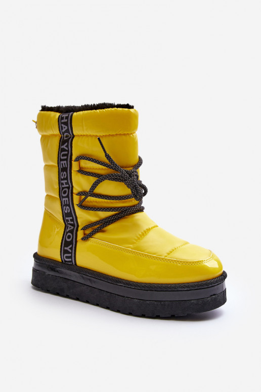 bottes de neige avec détails élégants en jaune Lilara bottes de neige avec détails élégants en jaune Lilara