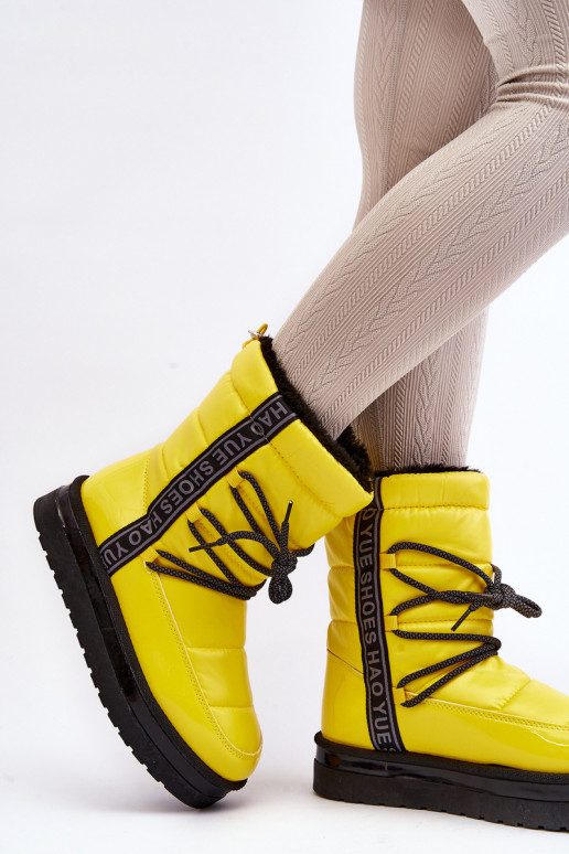 bottes de neige avec détails élégants en jaune Lilara bottes de neige avec détails élégants en jaune Lilara