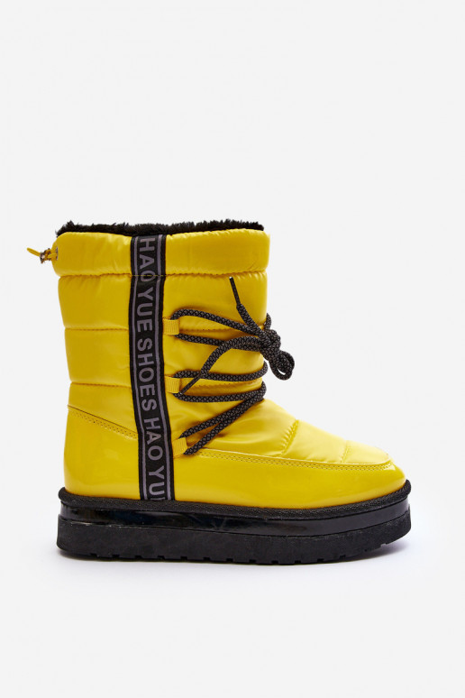 bottes de neige avec détails élégants en jaune Lilara bottes de neige avec détails élégants en jaune Lilara