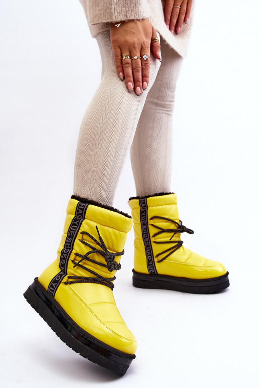 bottes de neige avec détails élégants en jaune Lilara bottes de neige avec détails élégants en jaune Lilara