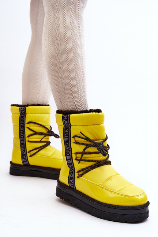 bottes de neige avec détails élégants en jaune Lilara bottes de neige avec détails élégants en jaune Lilara