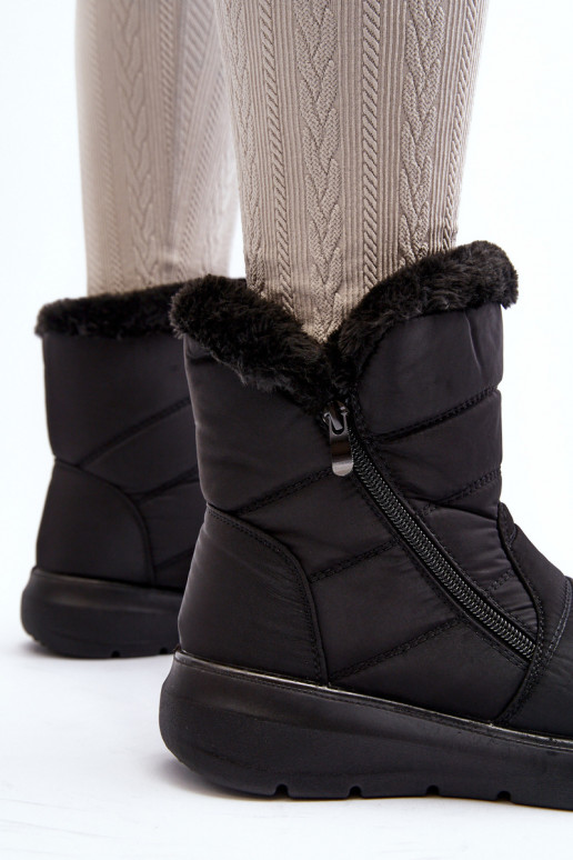 bottes de neige zippées avec fourrure en noir Zeuna bottes de neige zippées avec fourrure en noir Zeuna