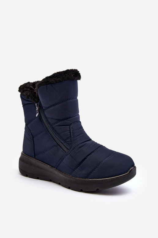 bottes de neige zippées avec fourrure bleu foncé Zeuna bottes de neige zippées avec fourrure bleu foncé Zeuna
