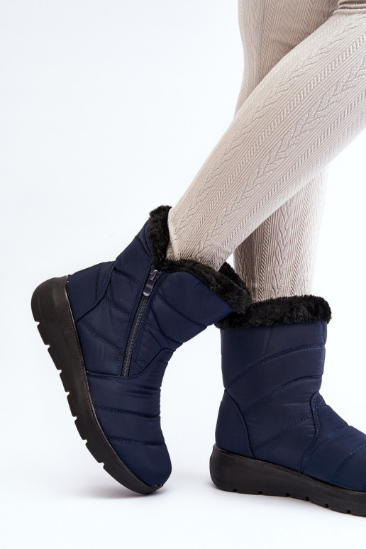 bottes de neige zippées avec fourrure bleu foncé Zeuna bottes de neige zippées avec fourrure bleu foncé Zeuna