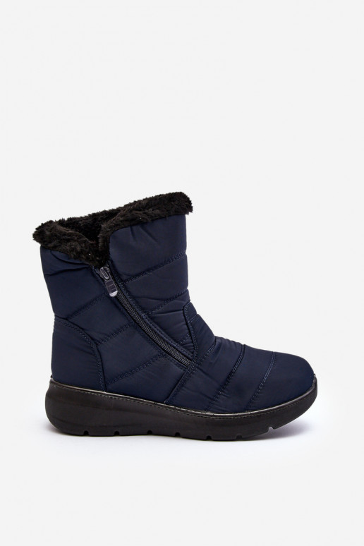 bottes de neige zippées avec fourrure bleu foncé Zeuna bottes de neige zippées avec fourrure bleu foncé Zeuna