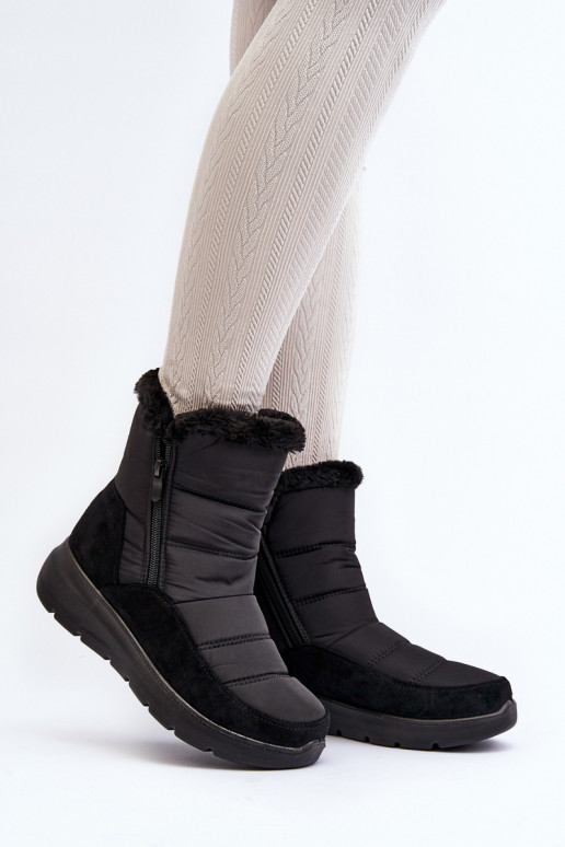 bottes de neige avec fourrure en noir Primose