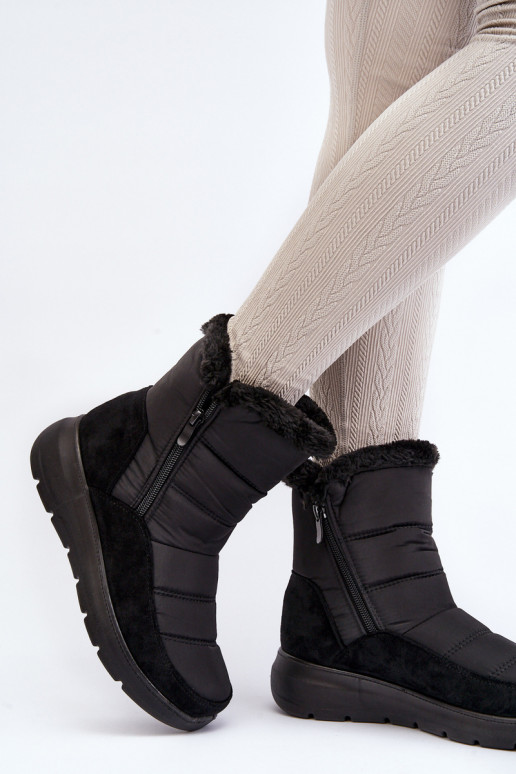 bottes de neige avec fourrure en noir Primose