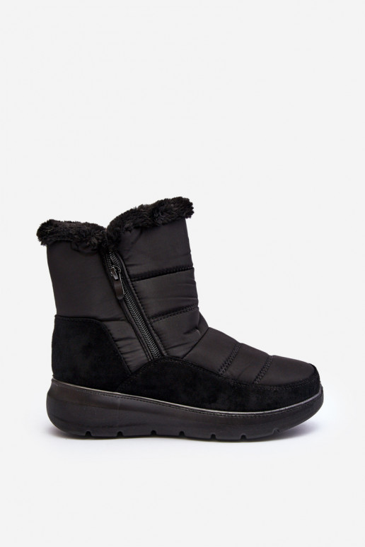 bottes de neige avec fourrure en noir Primose