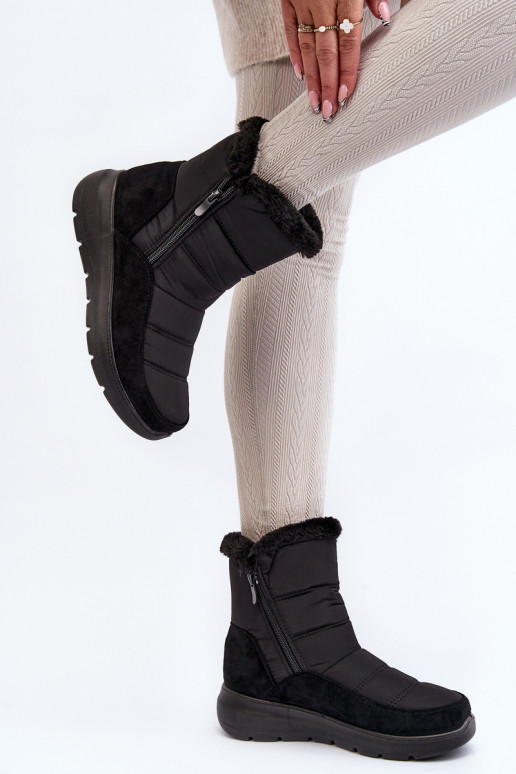 bottes de neige avec fourrure en noir Primose