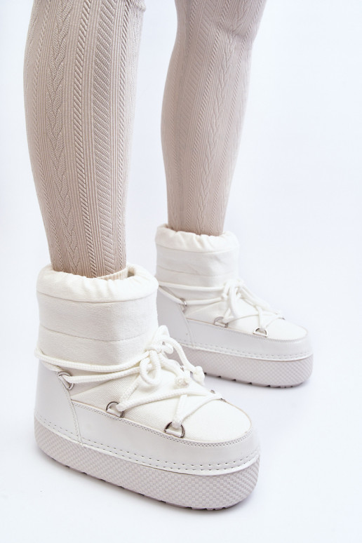 bottes de neige avec détails élégants en blanc Toolsa