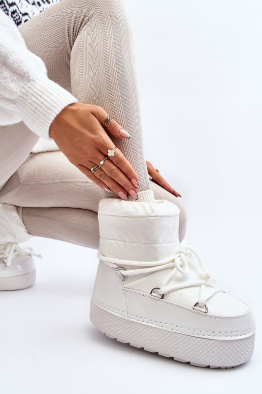 bottes de neige avec détails élégants en blanc Toolsa