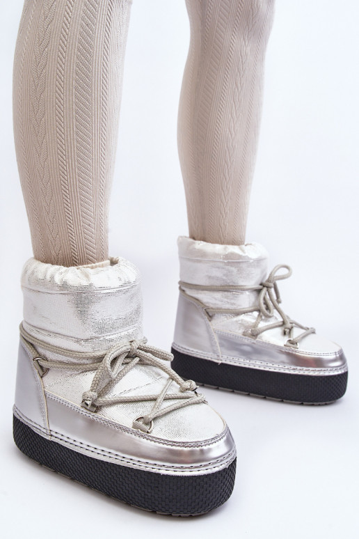 bottes de neige avec détails élégants en argent Toolsa bottes de neige avec détails élégants en argent Toolsa