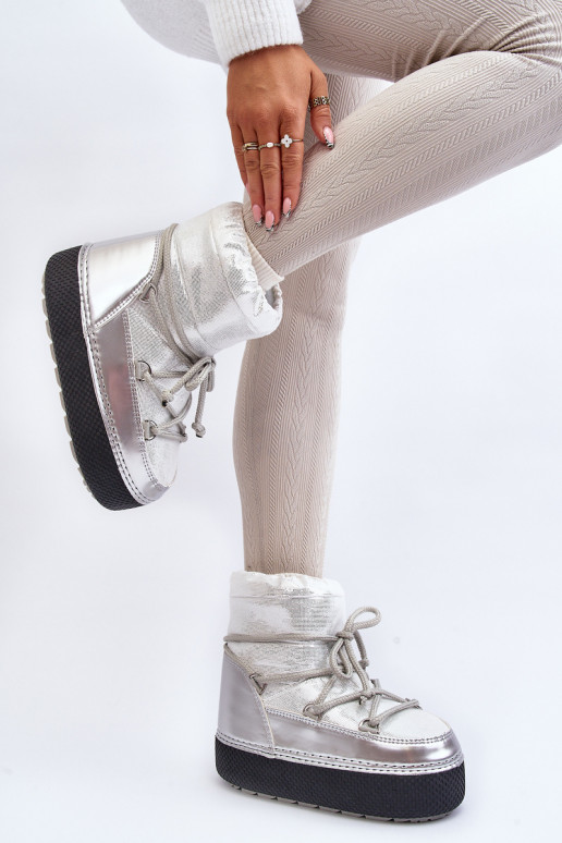 bottes de neige avec détails élégants en argent Toolsa bottes de neige avec détails élégants en argent Toolsa