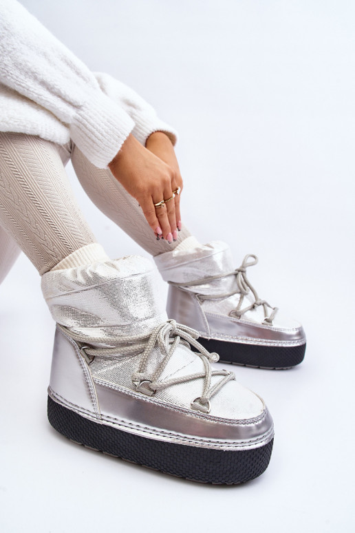 bottes de neige avec détails élégants en argent Toolsa bottes de neige avec détails élégants en argent Toolsa