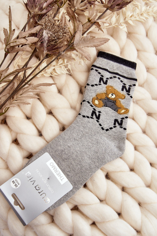 Chaussettes chaudes de couleur grise